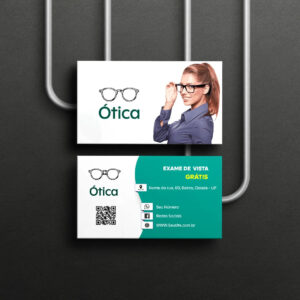 Cartão de Visita para Ótica - Couchê 300g | Fr e Vr
