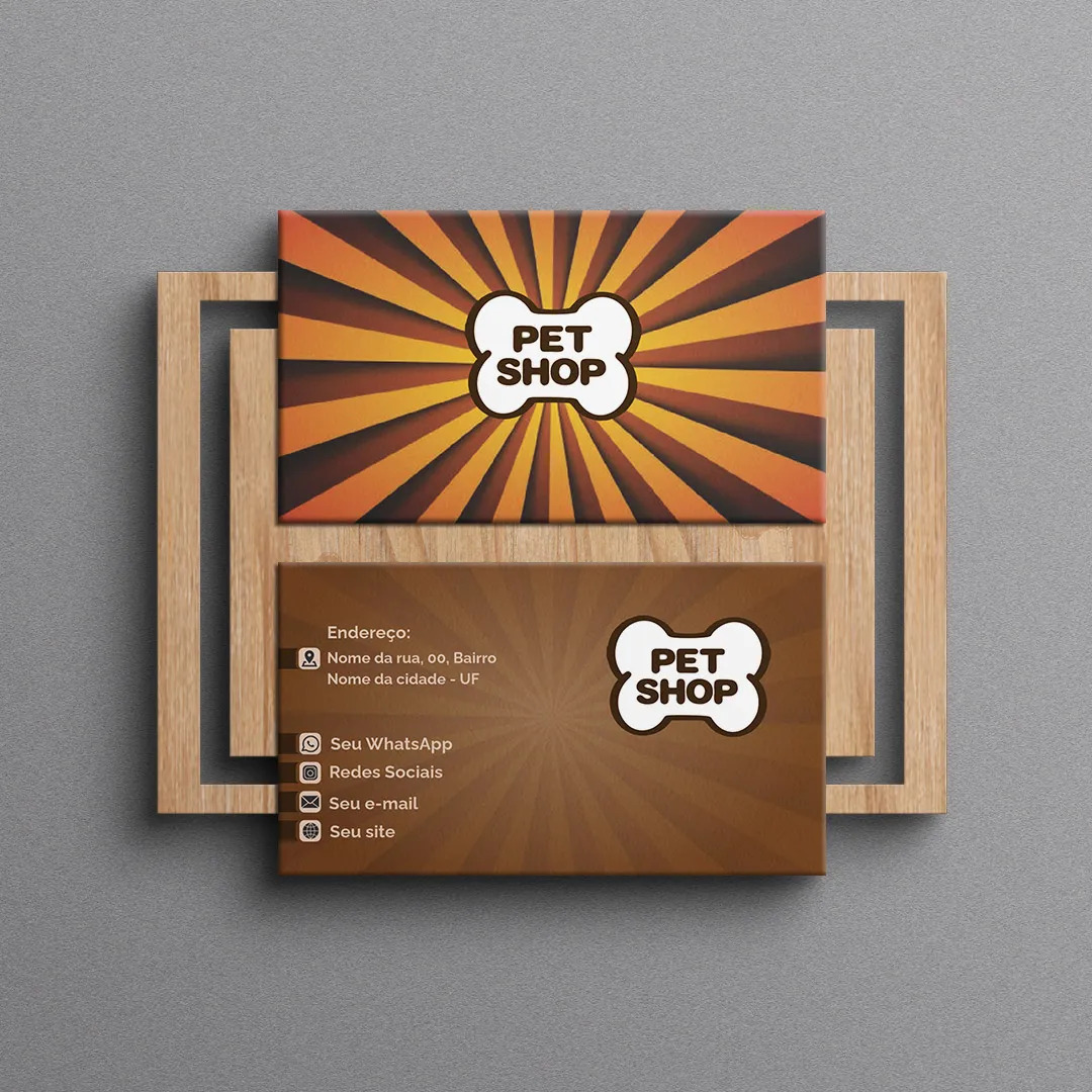 Cartão de Visita para Pet Shop no papel Couchê 300g | Frente e Verso Colorido - Imagem 3