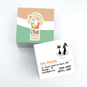 Mini Cartão de Visitas 300g | Fosco + Verniz Localizado Fr e Vr Colorido