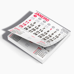 Bloco de Calendário para Folhinha 2026 – Tamanho 14x15 cm | Modelo Tradicional