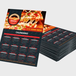 Folhinha de Parede 2026 Personalizada – Papel Couché Brilho 20x27 cm | Frente Colorida