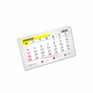 Bloco de Calendário para Imã 2026 – Tamanho 7 x 4,5 cm